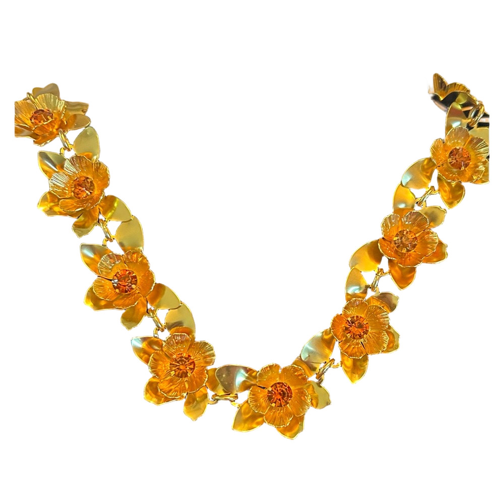 J. Crew Gold-Tone Yellow Floral Necklace